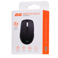 2E MF225 Səssiz Simsiz Mouse – WL/BT, Qara, 2E-MF225WBK