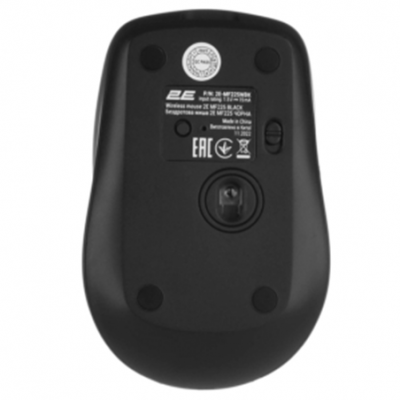 2E MF225 Səssiz Simsiz Mouse – WL/BT, Qara, 2E-MF225WBK