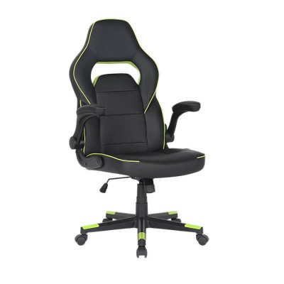 2E Gaming HEBI Oyun Kreslosu – Qara/Yaşıl, PU Dəri, Qatlanan Qol Dayaqları, 2E-GC-HEB-BK