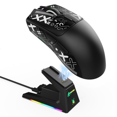 Attack Shark V3PRO UltraLight Wireless / Bluetooth Gaming Mouse with Charging Dock Black