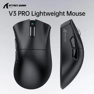 Attack Shark V3PRO UltraLight Wireless / Bluetooth Gaming Mouse with Charging Dock Black