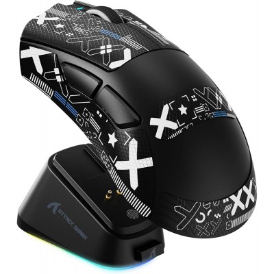 Attack Shark V3PRO UltraLight Wireless / Bluetooth Gaming Mouse with Charging Dock Black