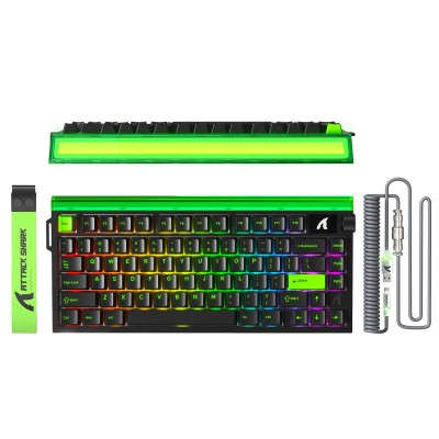 Attack Shark R85 HE 75% Mechanical Magnetic Switch RGB Keyboard USB-C Black Green