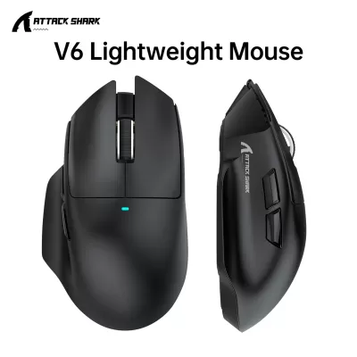 Attack Shark V6 UltraLight Wireless / Bluetooth Gaming Mouse Black