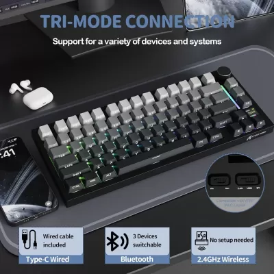 Attack Shark X820 Ultra 75% Mechanical Gaming Keyboard Wireless / Bluetooth Moonlight Switch