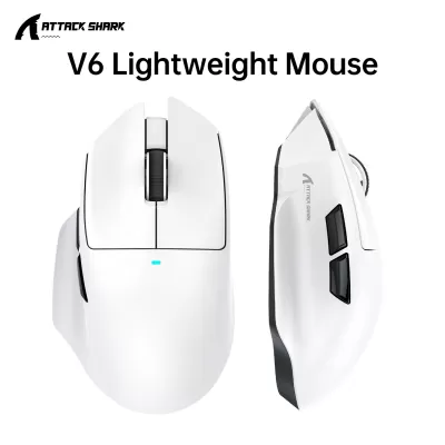 Attack Shark V6 UltraLight Wireless / Bluetooth Gaming Mouse White