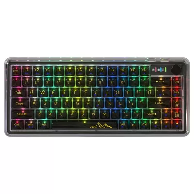 Attack Shark K75 RGB Transparent 81 Keys Wireless / Bluetooth Mechanical Gaming Keyboard Black