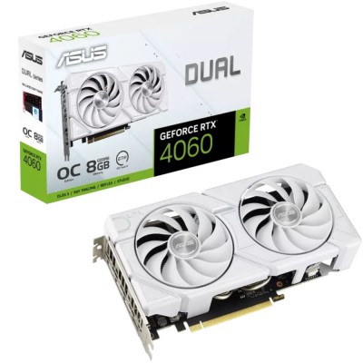 ASUS GeForce RTX 4060 EVO White OC 8GB GDDR6 (DUAL-RTX4060-O8G-EVO-WHITE) – Oyun üçün videokart