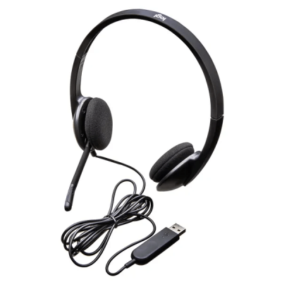 Logitech H340 USB Qulaqlıq – Mikrofonlu, Qara Rəng