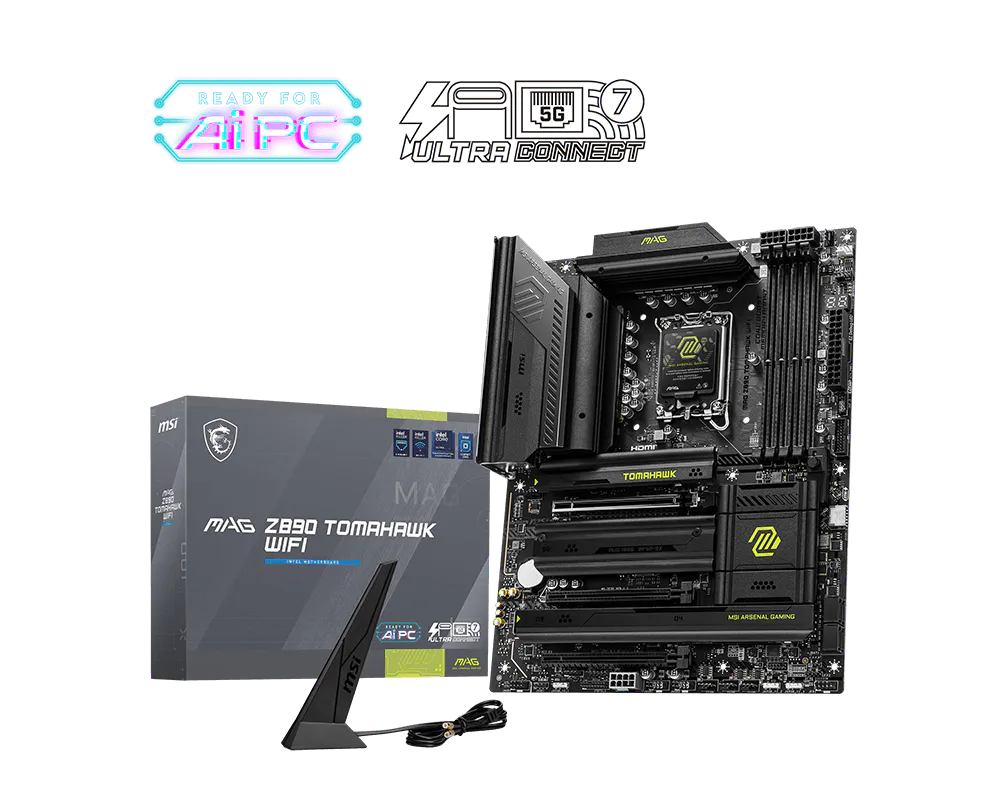 MSI PRO Z890  TOMAHAWK WIFI  LGA1851/4DDR5/Wi-Fi 7 / 3PCIEx16/1PCIEx1/4M.2/6SATA3/1USB3.2 Gen2X2/4USB3