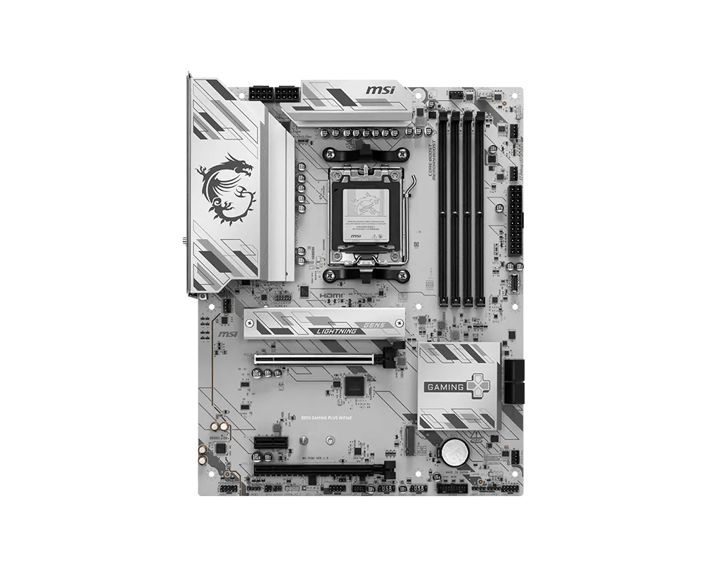 MB MSI B850 GAMING PLUS WIFI6E  WHITE AM5 AMD Ryzen™ 9000/ 8000/ 7000,4DDR5 8200+,HDMI™ 2.1,DP 1.4 ,Wi-Fi7 802.11a/b/g/n/ac/ax/be,BT5.4