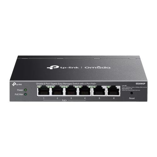 TP-Link - ES206GP (Omada 6-Port Gigabit Easy Managed Switch with 4-Port PoE+)
