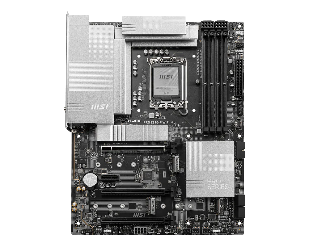 MB MSI   PRO Z890-P WIFI LGA 1851,4x DDR5 4800-9200(OC), 3x PCI-E x16,DP 1.4 max 4K 60Hz,4x M.2,