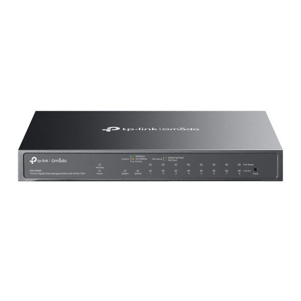 TP-Link - ES210GMP (Omada 10-Port Gigabit Easy Managed Switch with 8-Port PoE+)