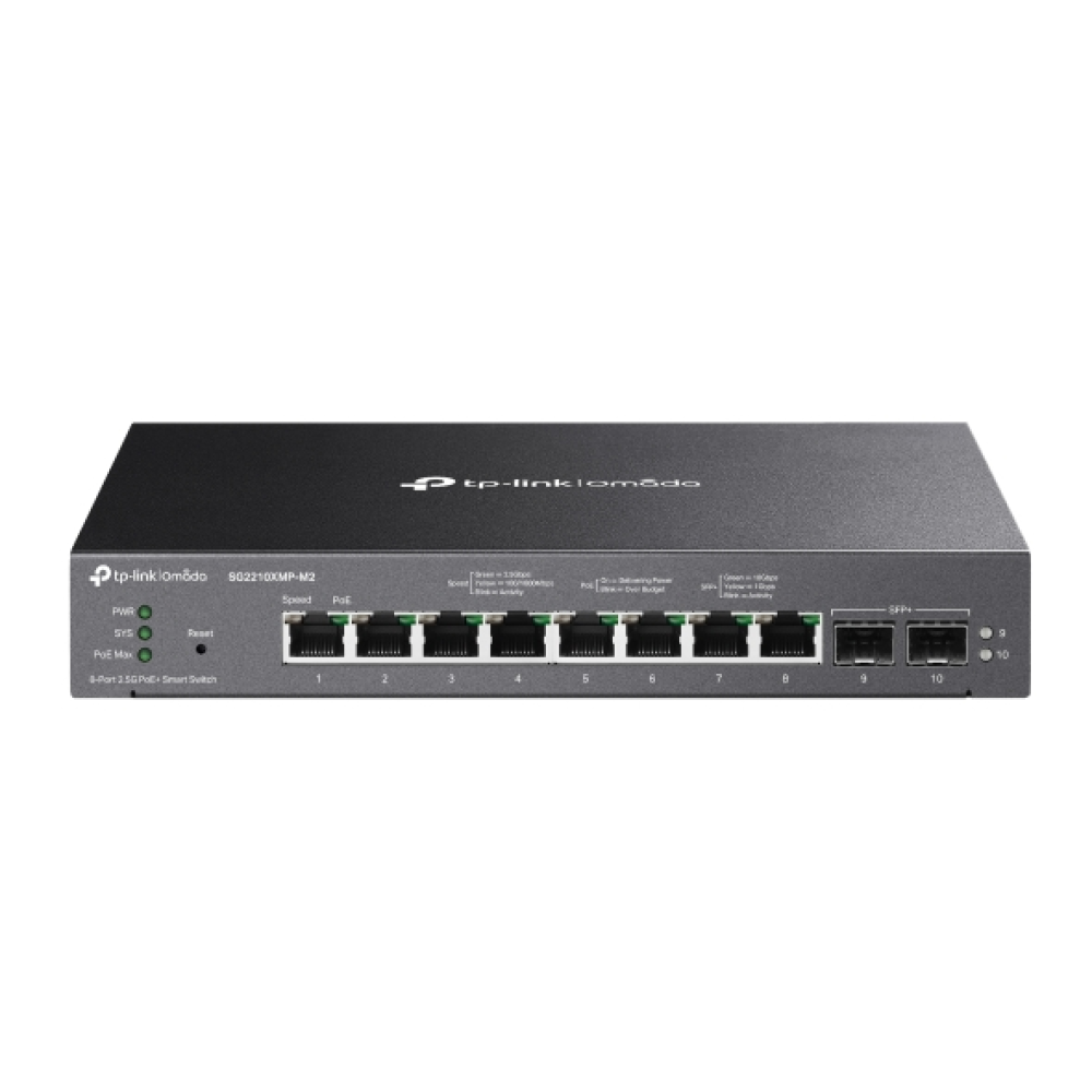TP-Link - SG2210XMP-M2 ( Omada 8-Port 2.5GBASE-T and 2-Port 10GE SFP+ Smart Switch with 8-Port PoE+)